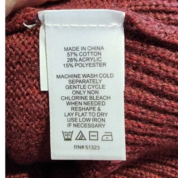 1. State Cold Shoulder Cuffed Turtleneck Sweater Windsor Wine Small NEW