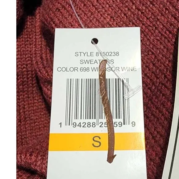 1. State Cold Shoulder Cuffed Turtleneck Sweater Windsor Wine Small NEW