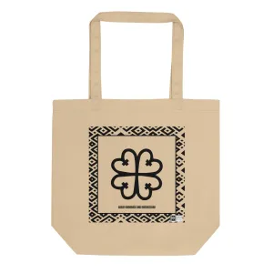 100% cotton Eco Tote Bag, featuring the Adinkra symbol for the presence of All That Is