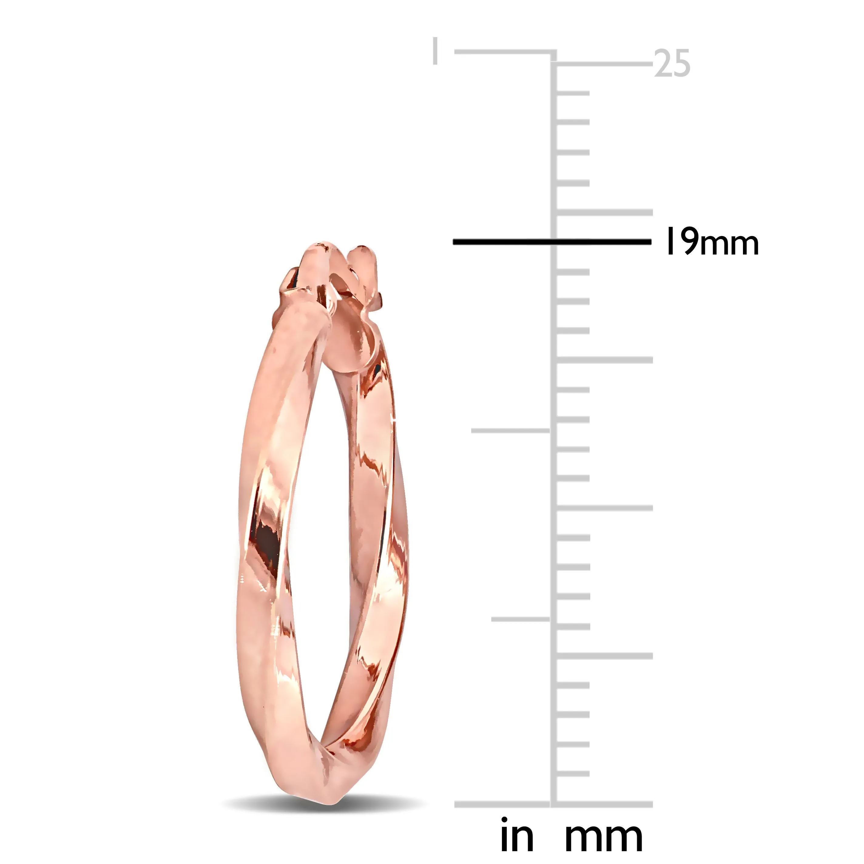 10K Rose Gold Twisted Hoop Earrings
