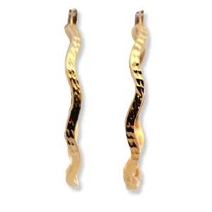 10K Yellow Gold Twisted Medium Hoop Earrings