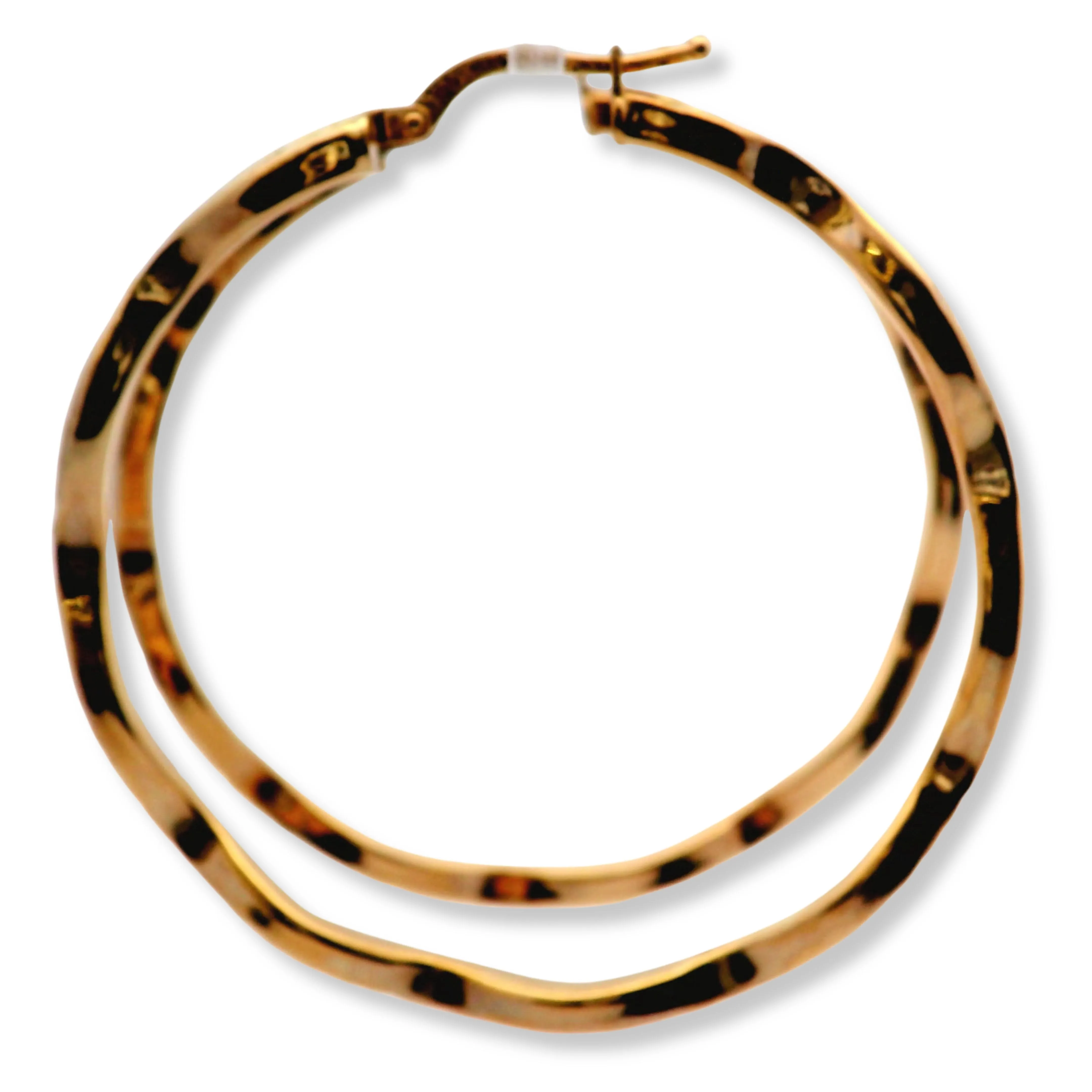 10K Yellow Gold Twisted Medium Hoop Earrings