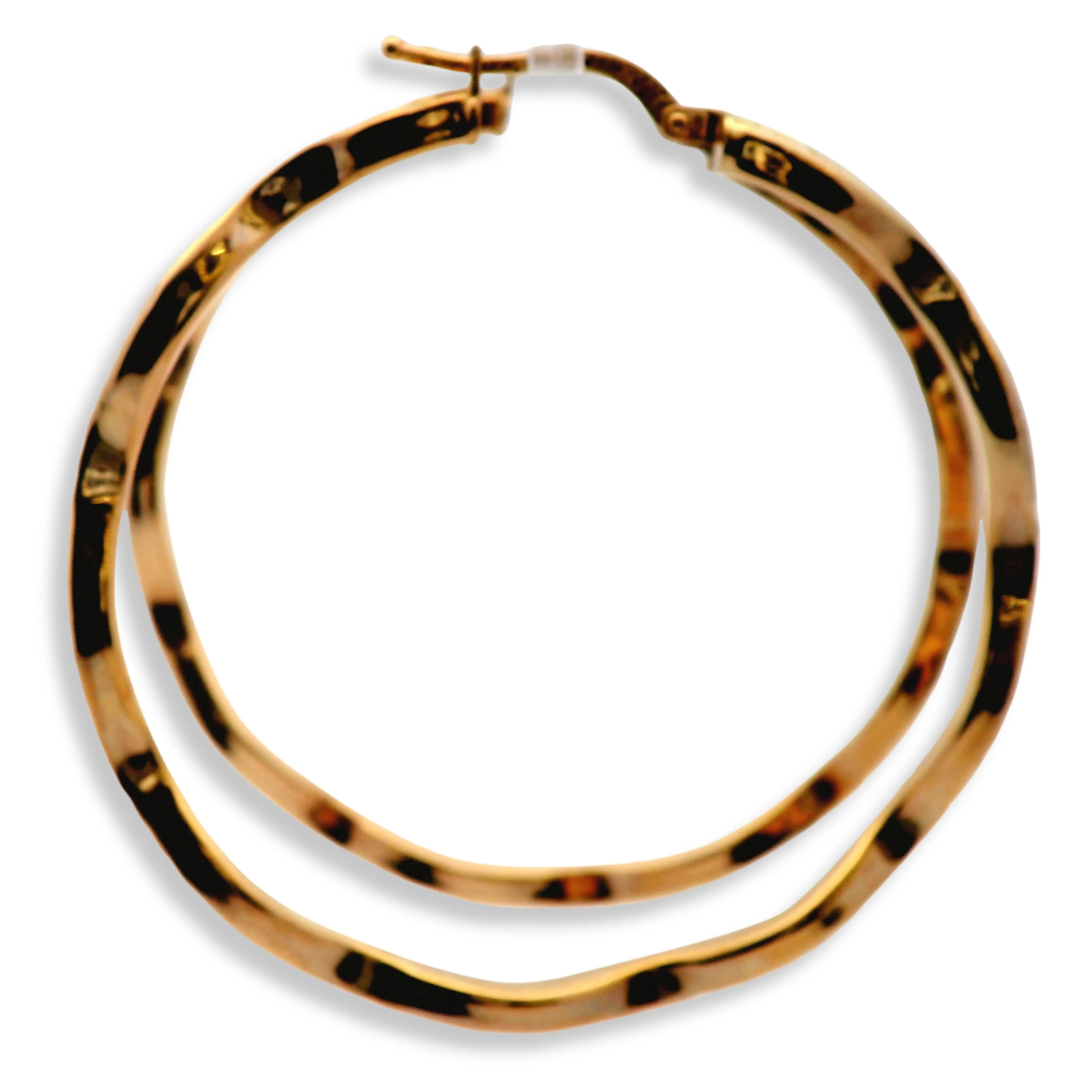 10K Yellow Gold Twisted Medium Hoop Earrings