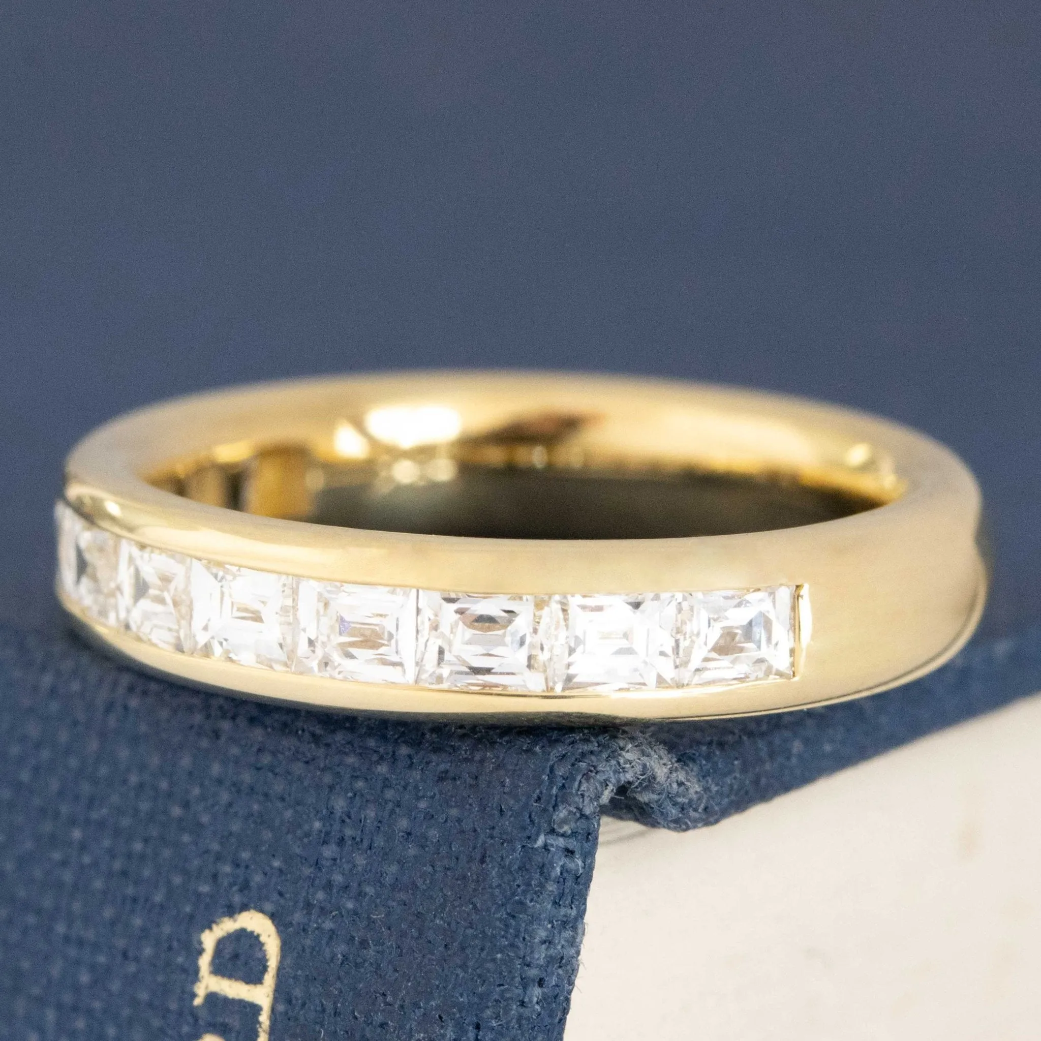 1.11ctw French Baguette Cut Diamond Half Eternity Band