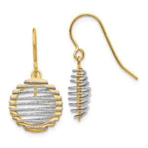 14k Two tone Wire Dangle Earrings