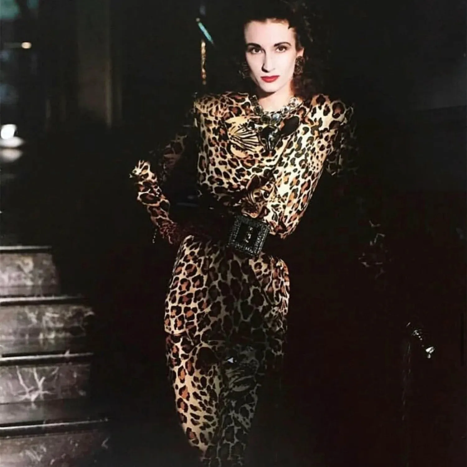 1986 F/W Leopard Print Silk Dress