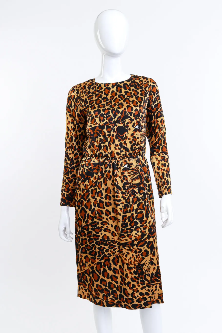 1986 F/W Leopard Print Silk Dress