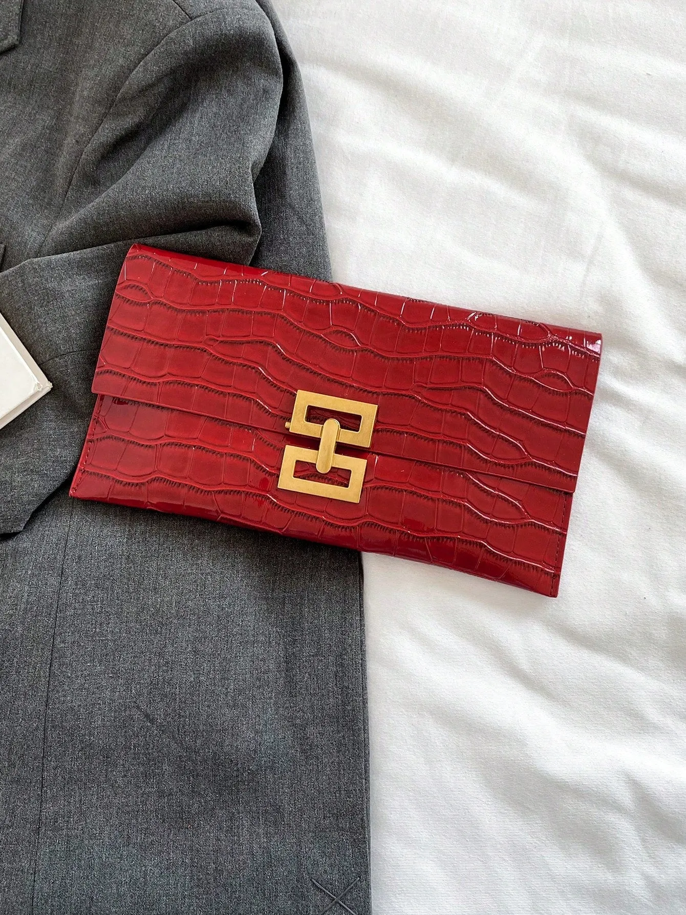 1pc Luxury Stone Pattern Clutch Bag- FD ⚡