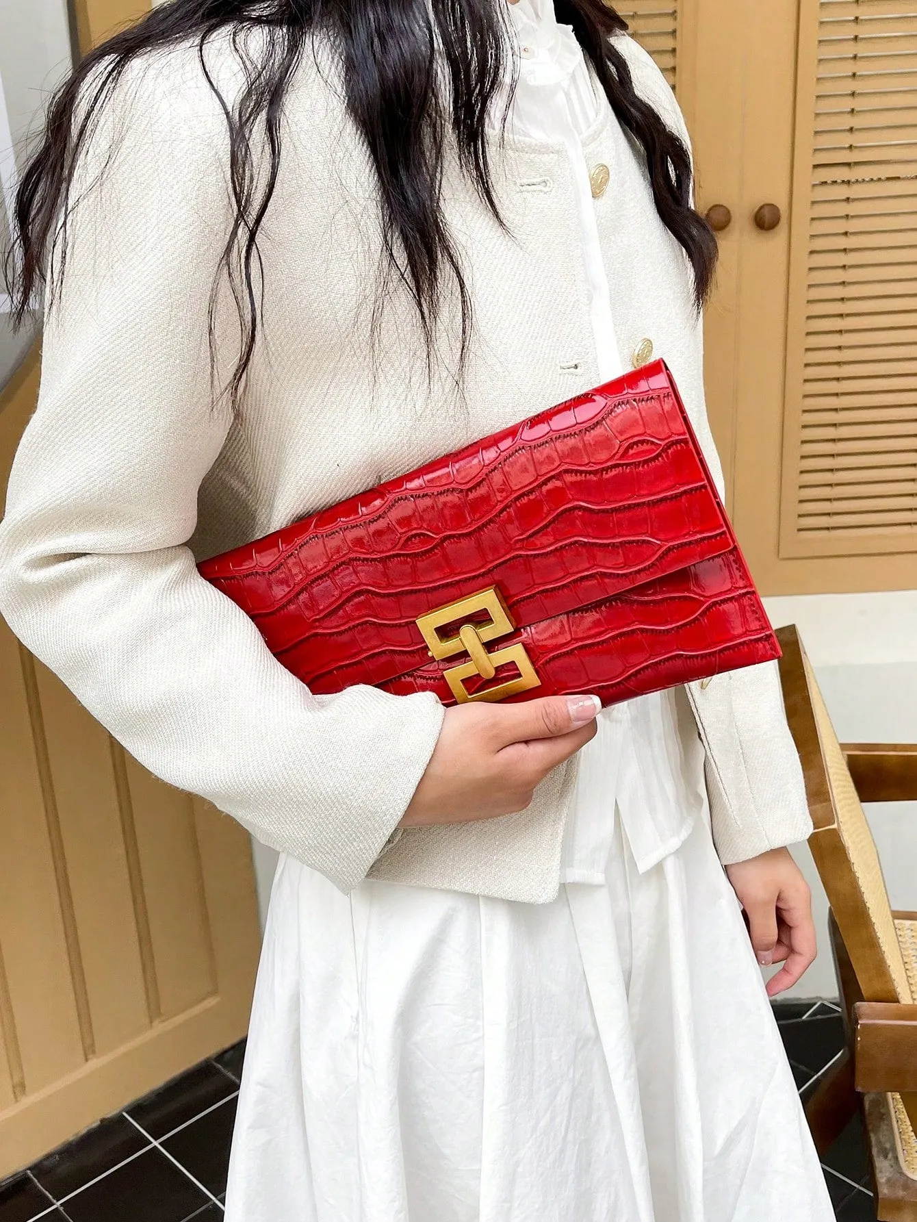 1pc Luxury Stone Pattern Clutch Bag- FD ⚡
