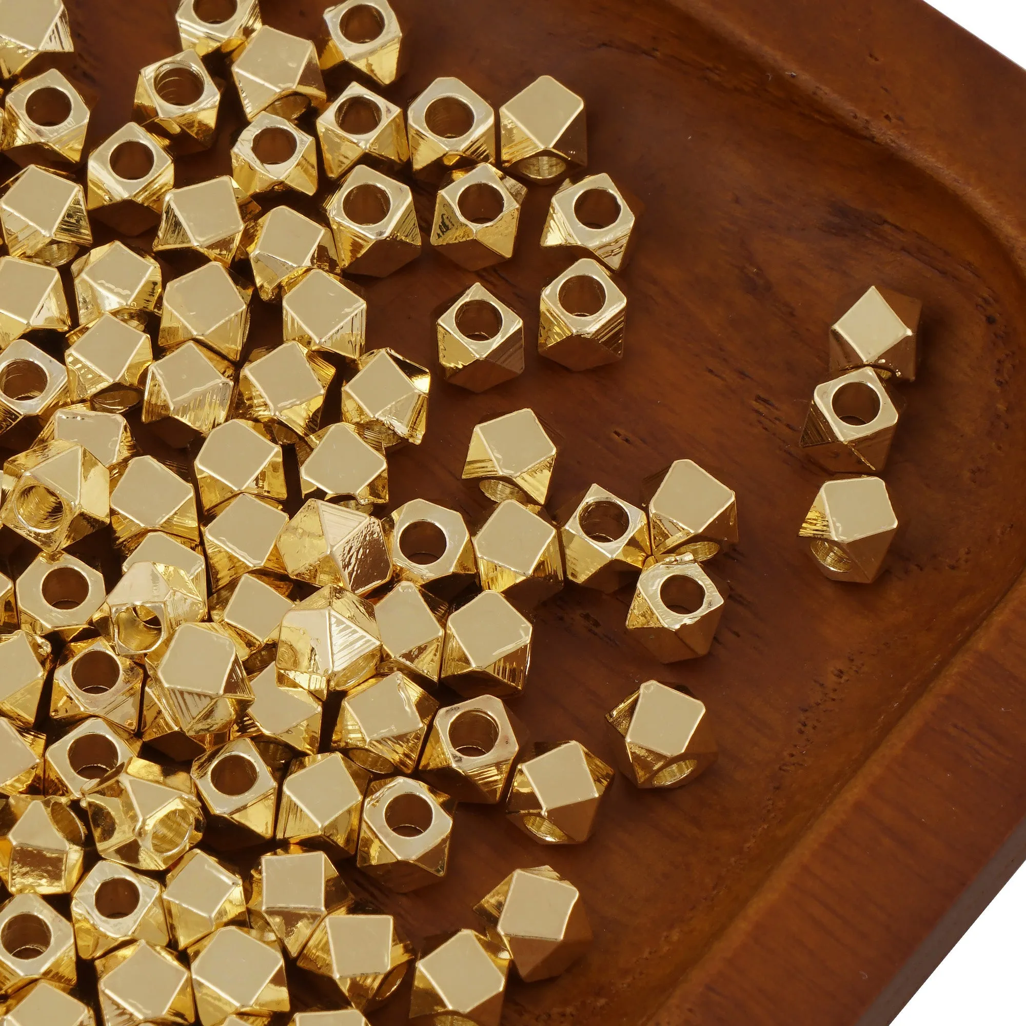20 pieces 3mm&4mm 14k Gold filled Faceted Hexagon Beads Hexagon Charms Spacer Beads Spacer Findings for Bracelet nacklace making 104069
