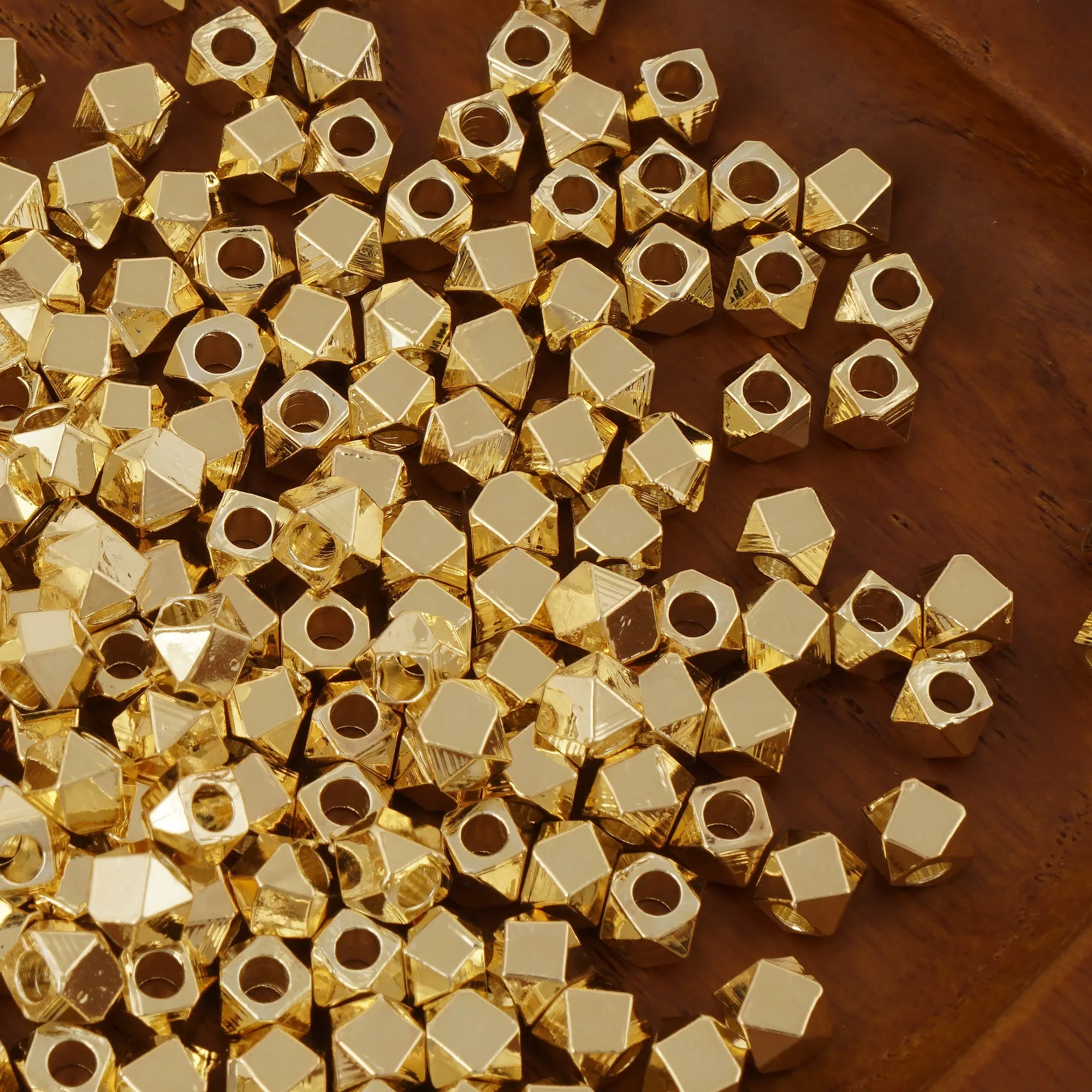 20 pieces 3mm&4mm 14k Gold filled Faceted Hexagon Beads Hexagon Charms Spacer Beads Spacer Findings for Bracelet nacklace making 104069