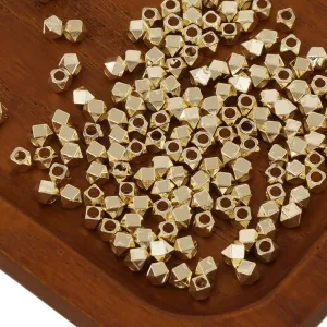 20 pieces 3mm&4mm 14k Gold filled Faceted Hexagon Beads Hexagon Charms Spacer Beads Spacer Findings for Bracelet nacklace making 104069