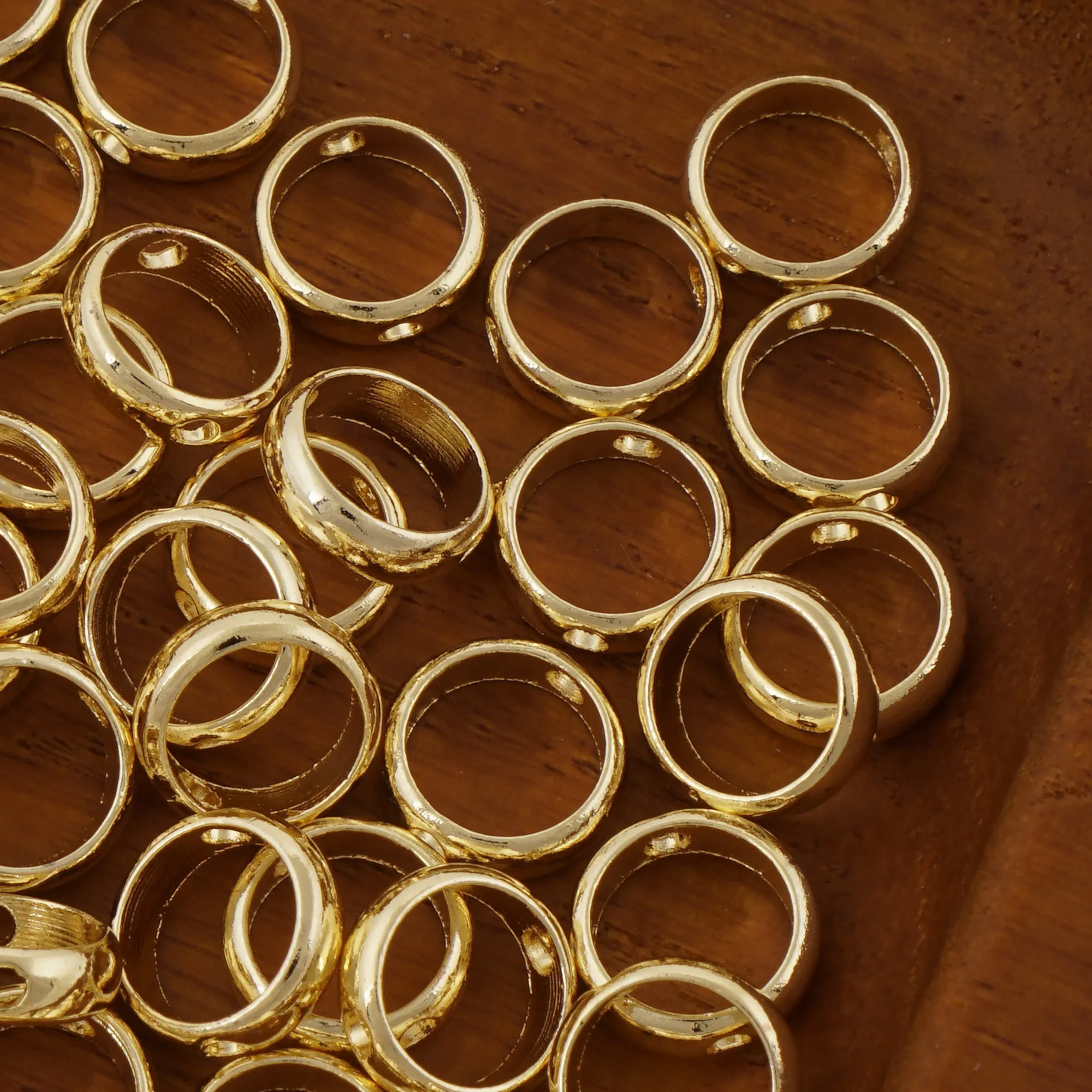 20PCS 14K Gold Filled Circle Bead Frame, Brass Bead Frame for 6mm 8mm beads, bracelet necklace jewelry making supplies 104084