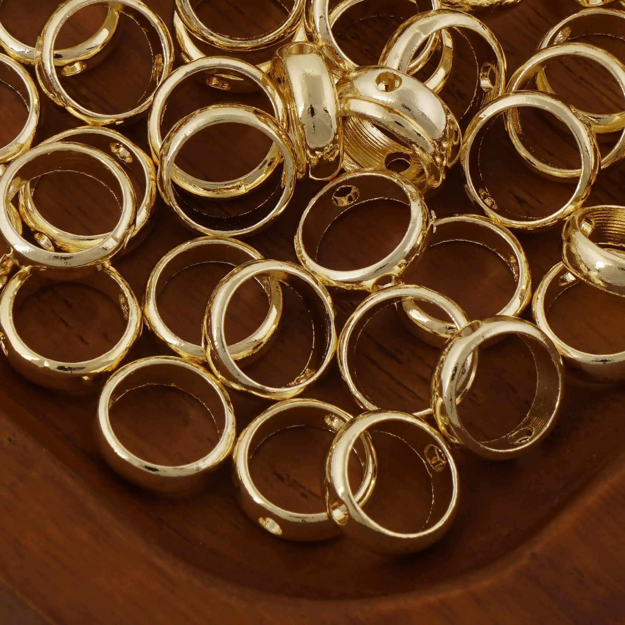 20PCS 14K Gold Filled Circle Bead Frame, Brass Bead Frame for 6mm 8mm beads, bracelet necklace jewelry making supplies 104084