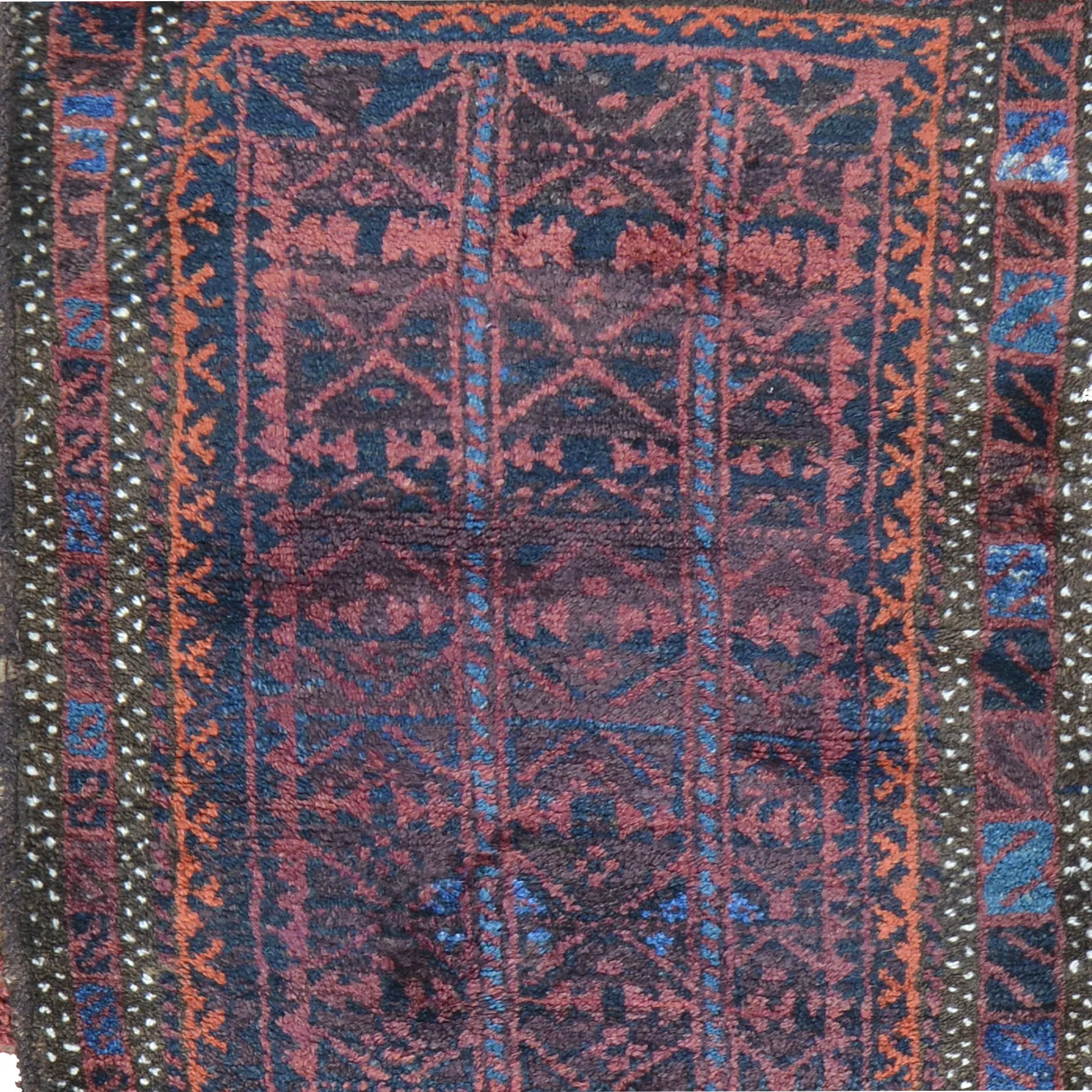 2.2 x 3.11 Hand-Knotted Baluchi Handmade Vintage Saddle Bag Pure Wool Cwral-8505