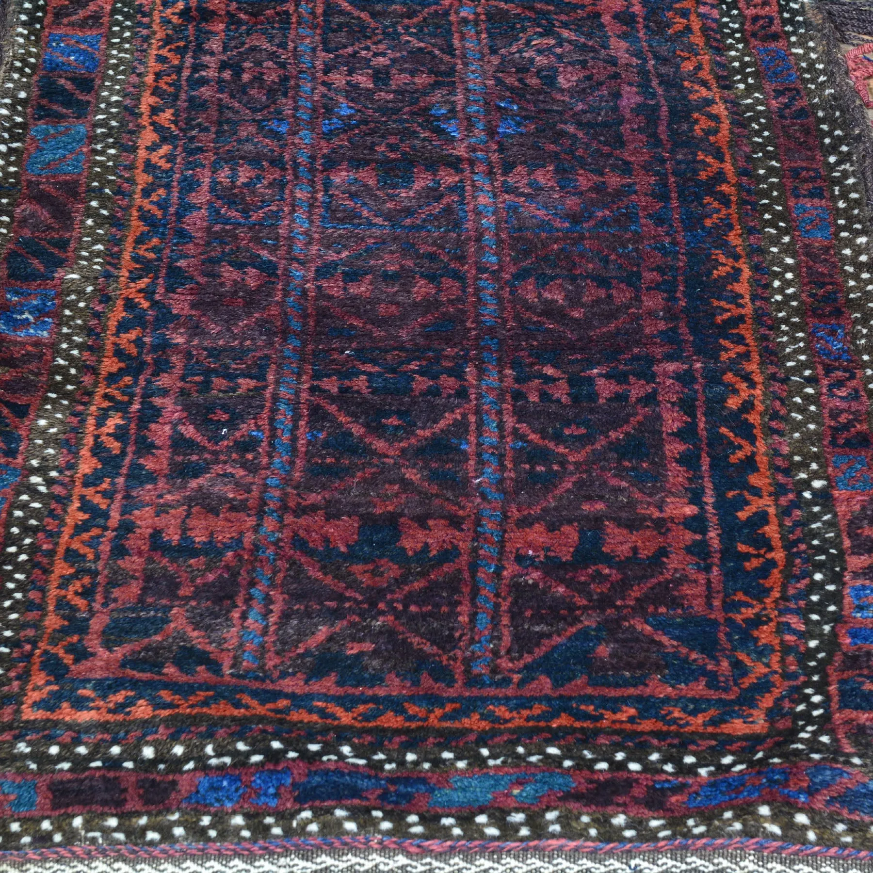 2.2 x 3.11 Hand-Knotted Baluchi Handmade Vintage Saddle Bag Pure Wool Cwral-8505