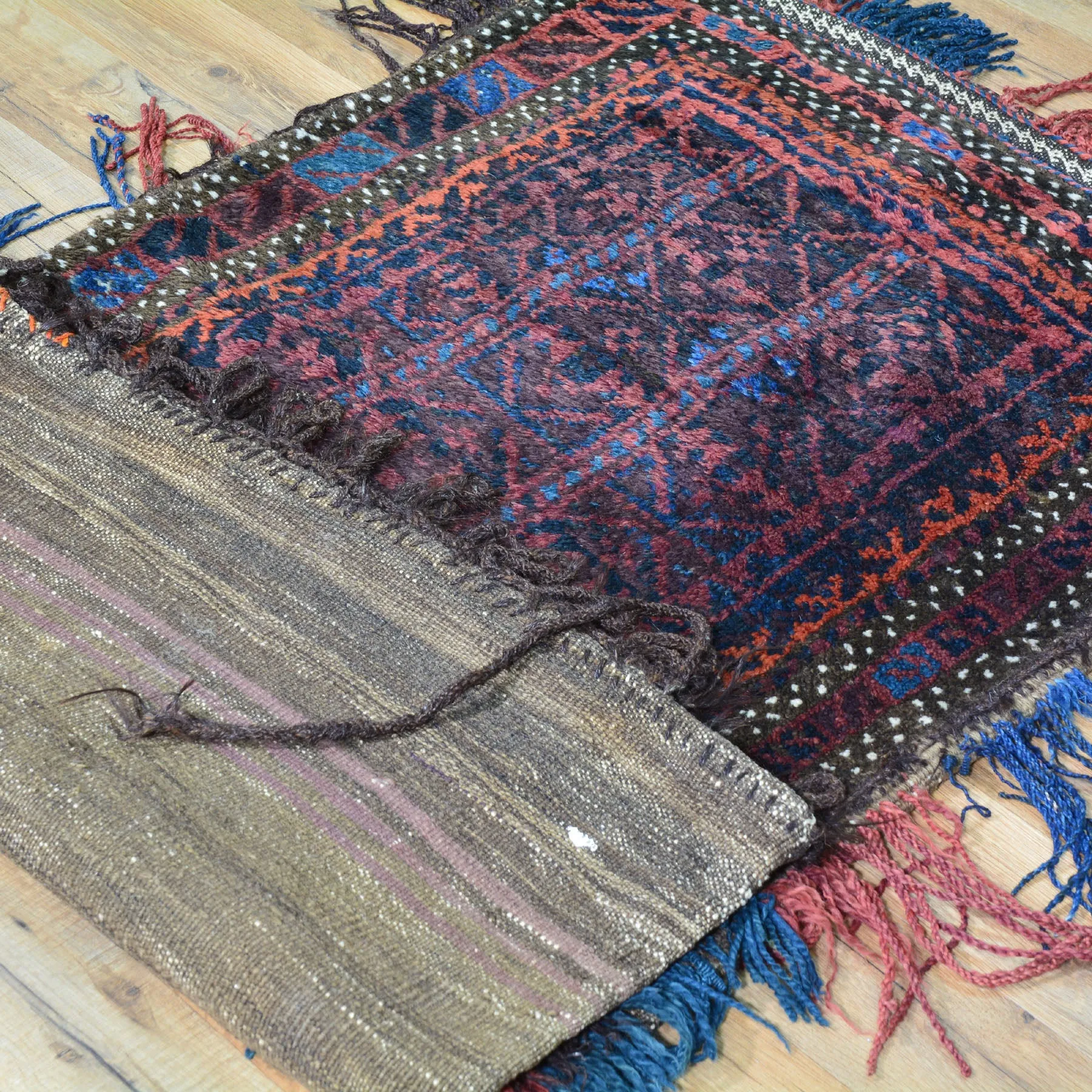 2.2 x 3.11 Hand-Knotted Baluchi Handmade Vintage Saddle Bag Pure Wool Cwral-8505