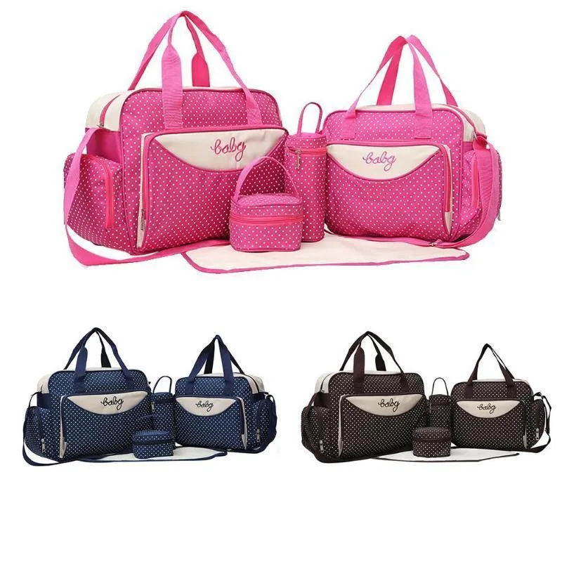 5 Pcs/set Multifunction High Quality Baby Diaper Bag Set