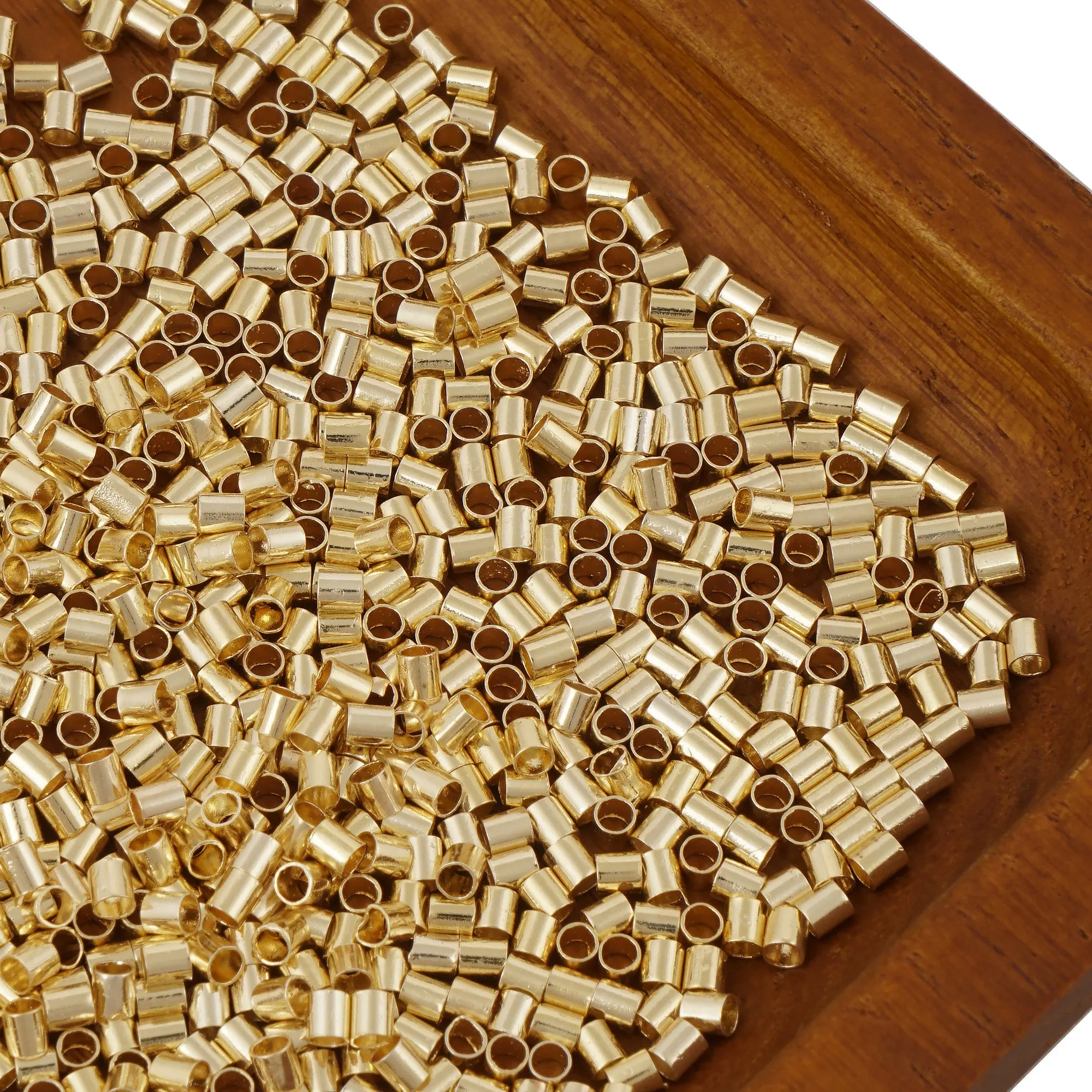 500PCS 2x2mm 14k Gold Filled Crimp Beads stopper tube for Jewelry Making Supplies 10406350