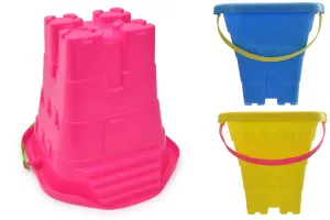 8"/20cm Square Sand Castle Beach Bucket With Steps