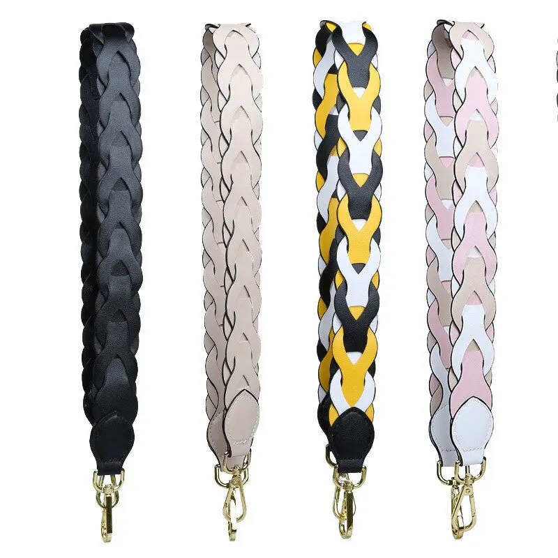 90cm Braided Color Wide Shoulder Strap Fashion Trend Contrast Women's Chain Bag With Accessories Belt Single For Handbag