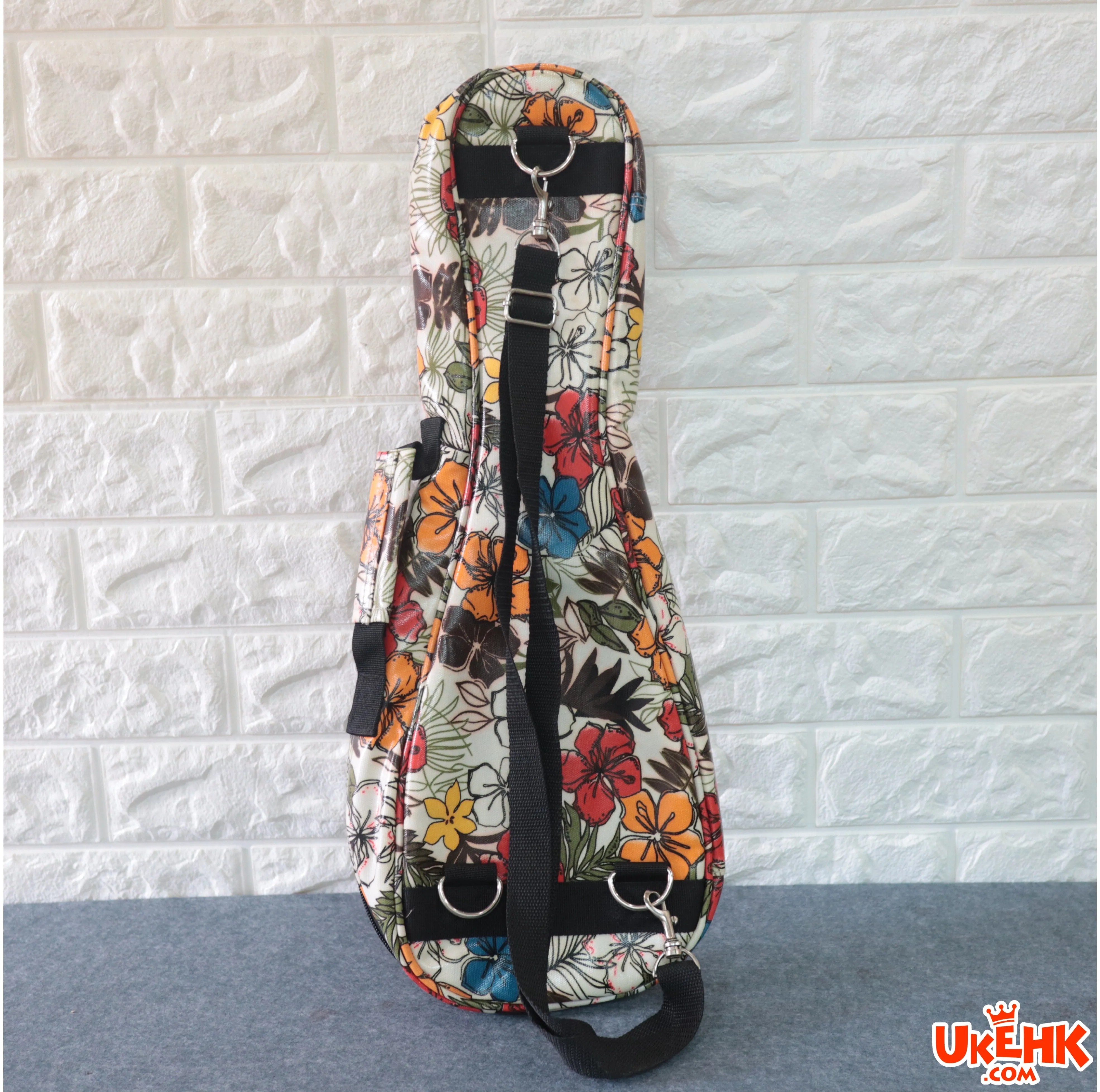 A'AMA Designer Series Gig Bag Soprano-Hibiscus Floral White(DS-HIB-WT-S)