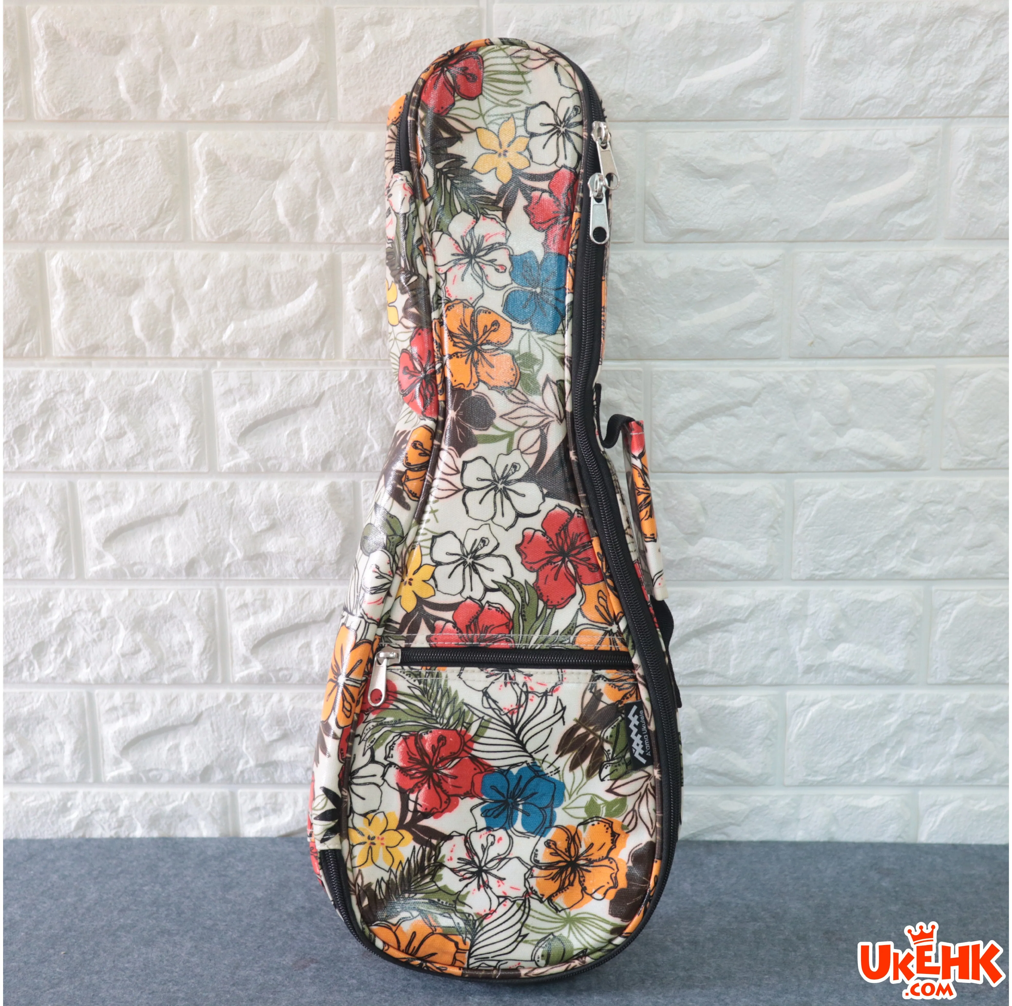 A'AMA Designer Series Gig Bag Soprano-Hibiscus Floral White(DS-HIB-WT-S)