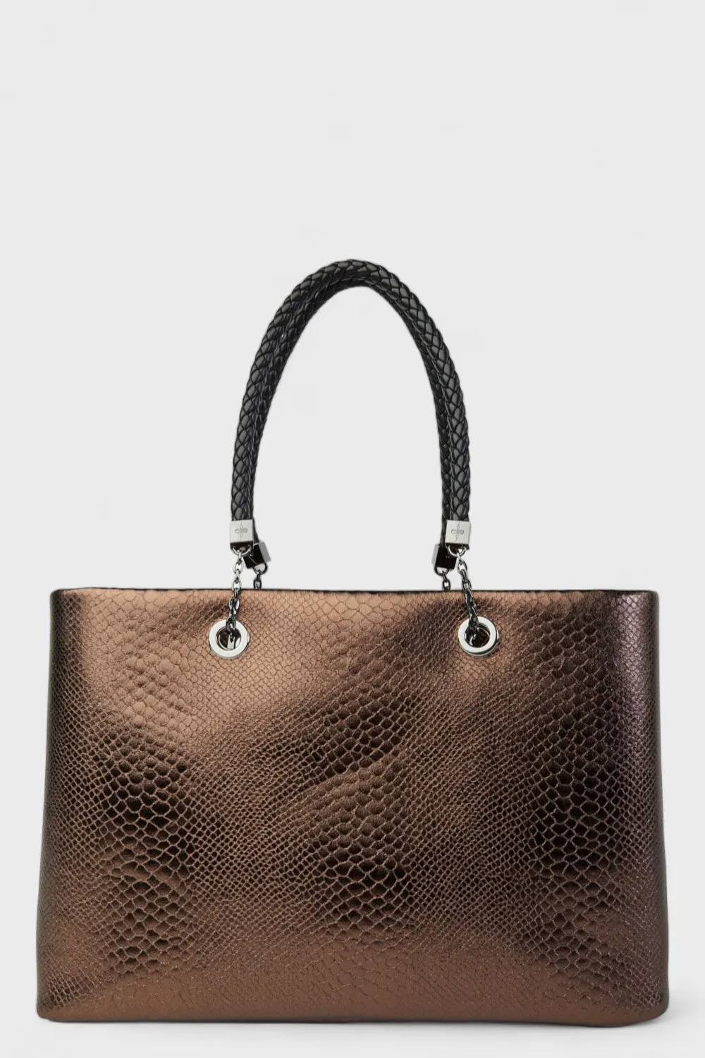 Abree Brown Croc Embossed  Interchangeable Tote