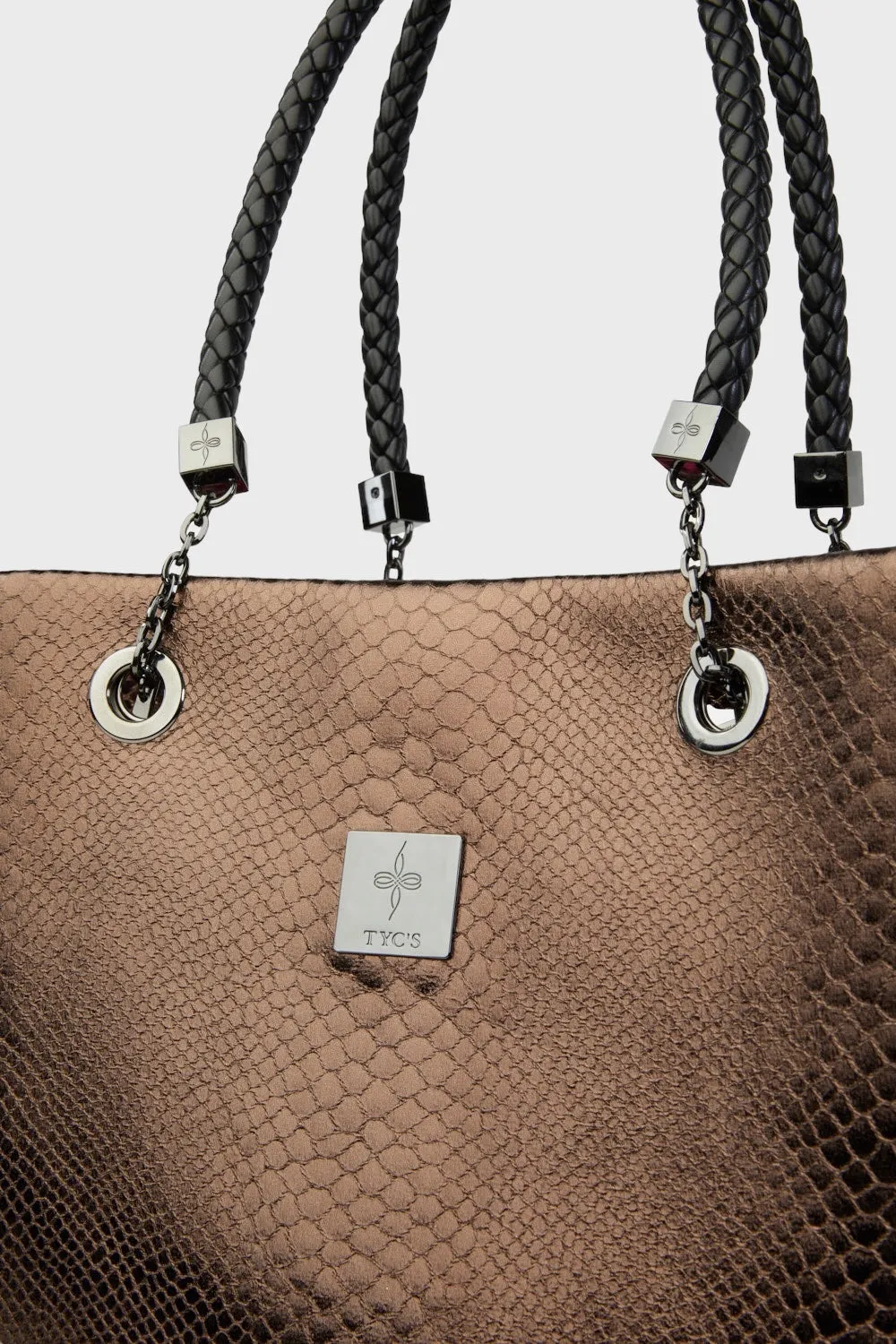 Abree Brown Croc Embossed  Interchangeable Tote