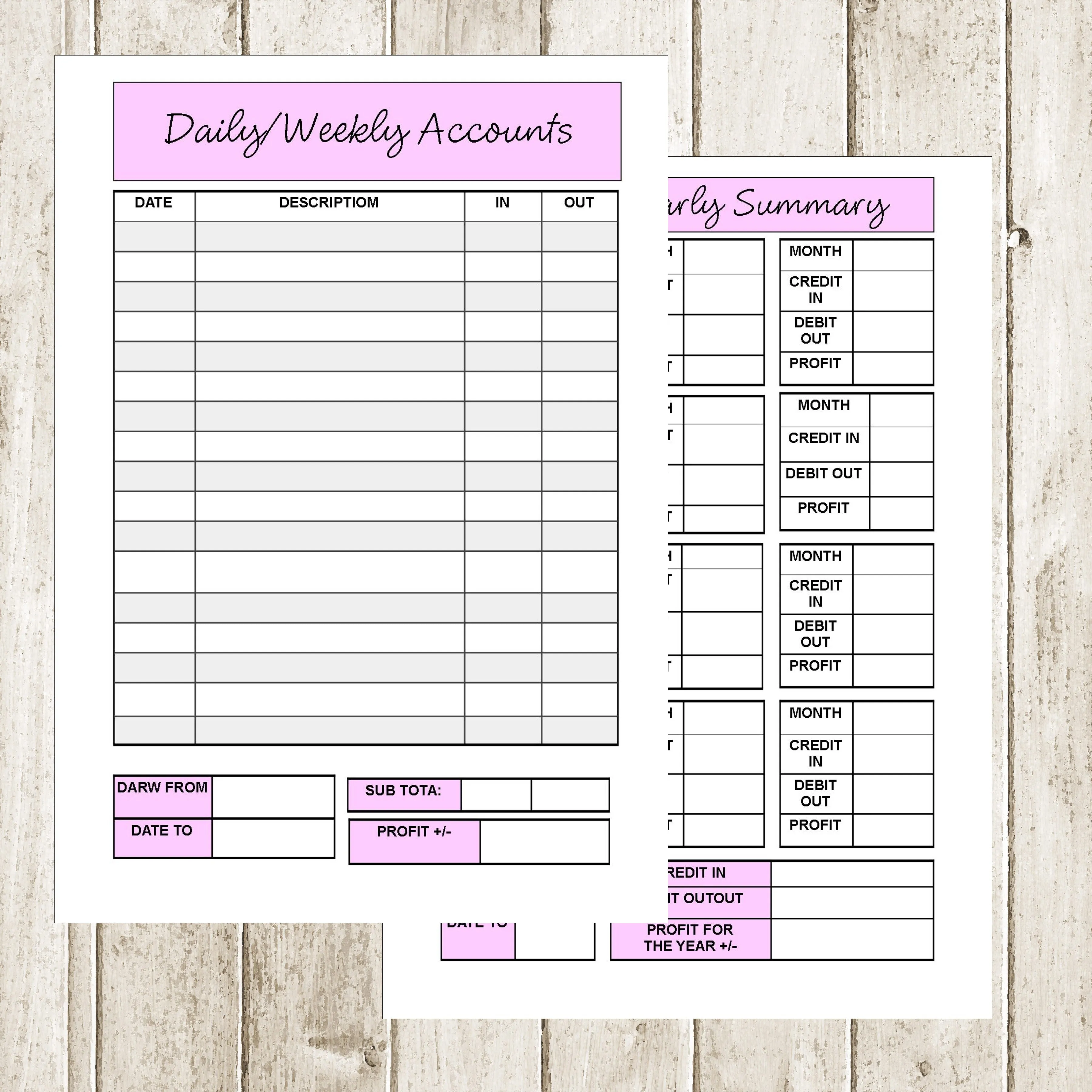 ACCOUNTS BOOK - A5 SPIRAL BOUND WITH 60 PAGES