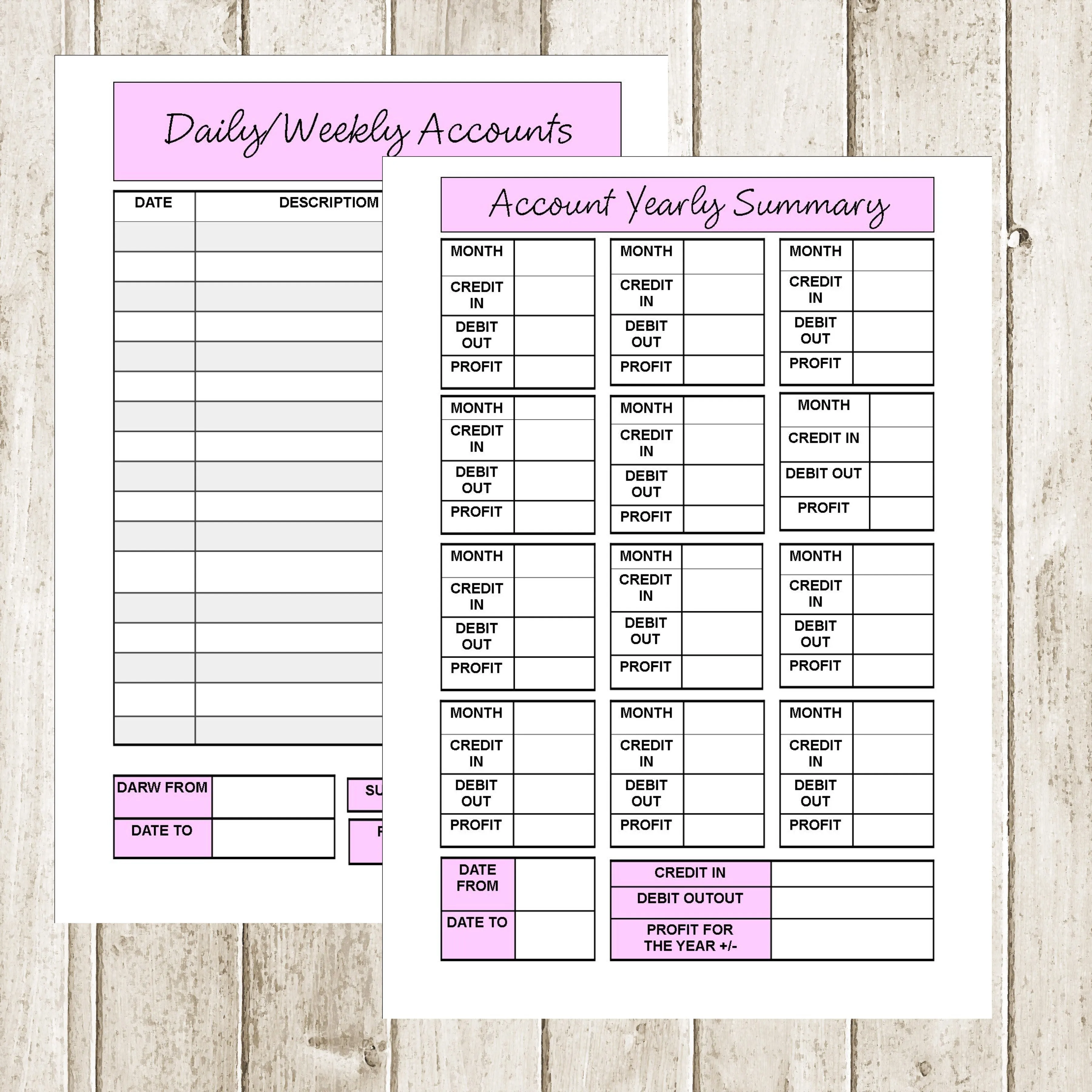 ACCOUNTS BOOK - A5 SPIRAL BOUND WITH 60 PAGES