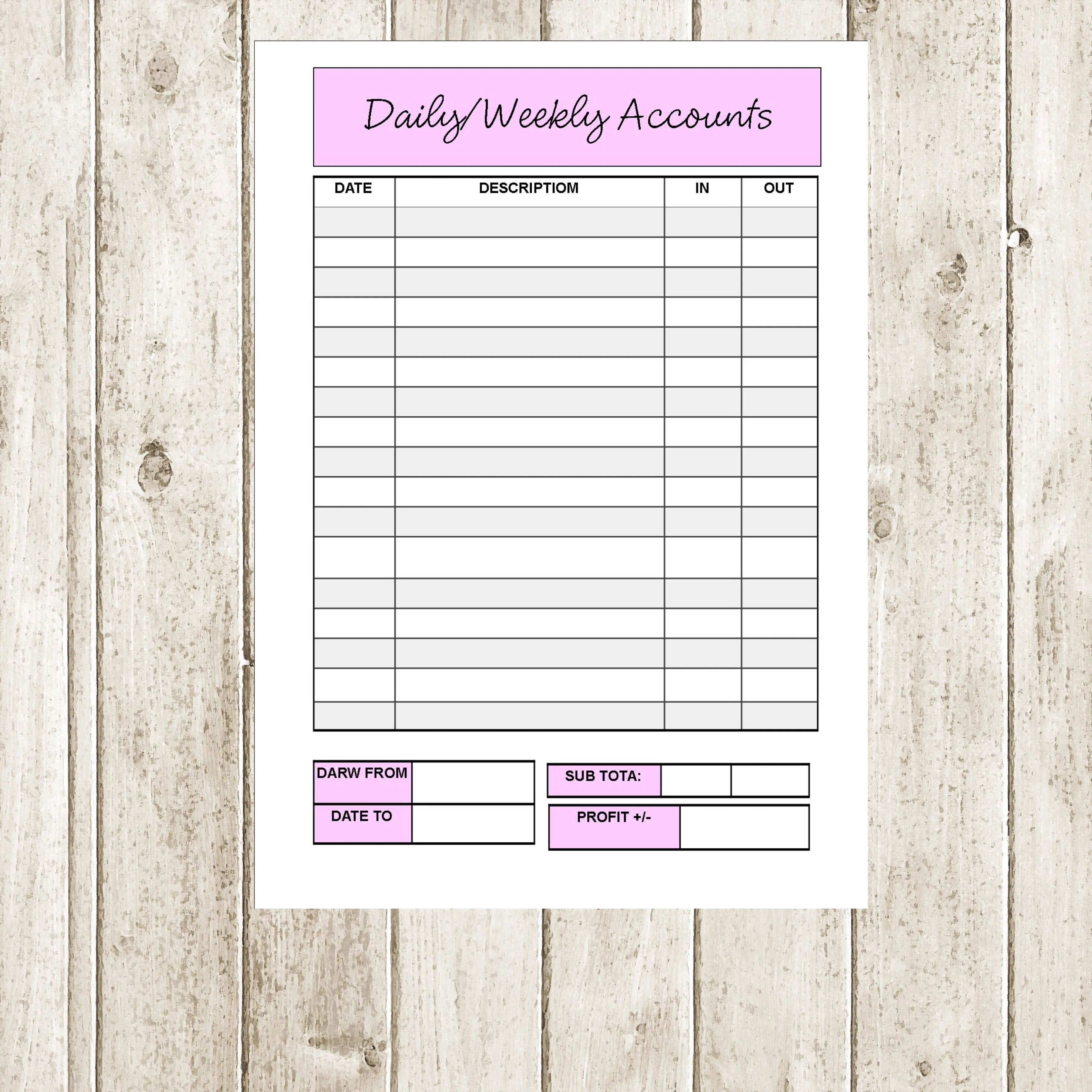 ACCOUNTS BOOK - A5 SPIRAL BOUND WITH 60 PAGES