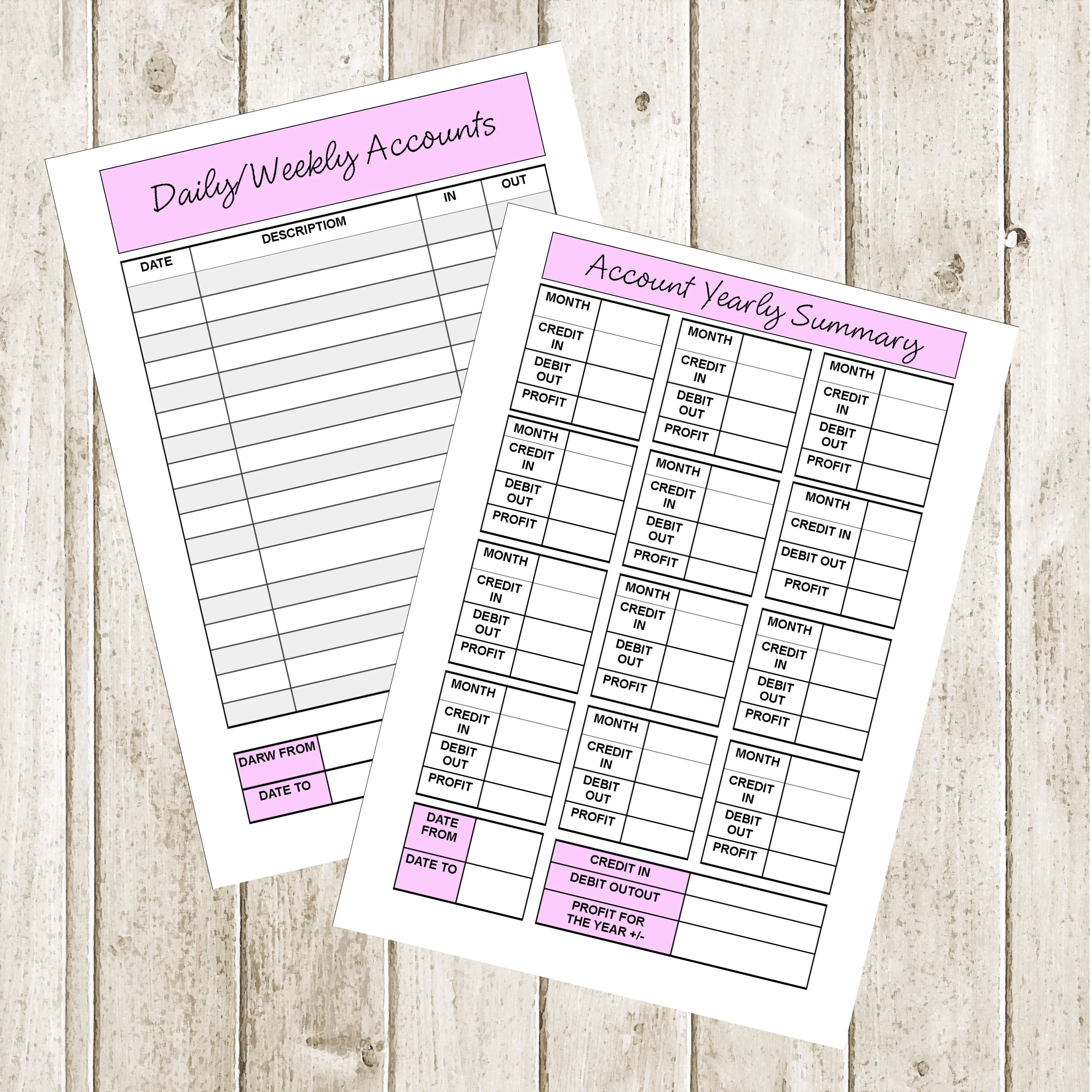 ACCOUNTS BOOK - A5 SPIRAL BOUND WITH 60 PAGES