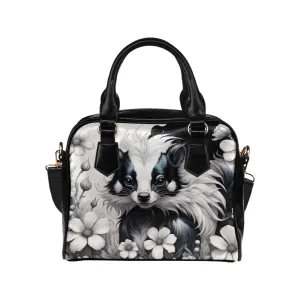 Adorable Fluffy Skunk Purse Bowler Handbag