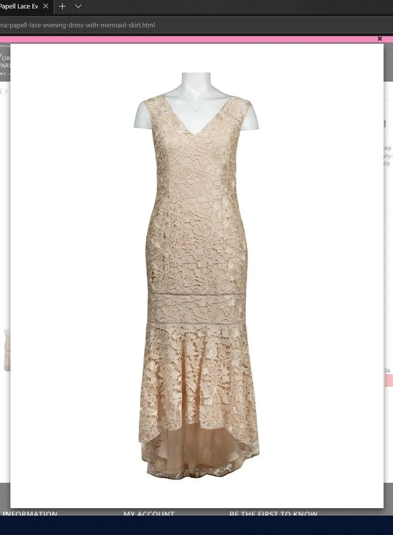 Adrianna Papell AP1E203392 Lace Evening Dress with Mermaid Skirt