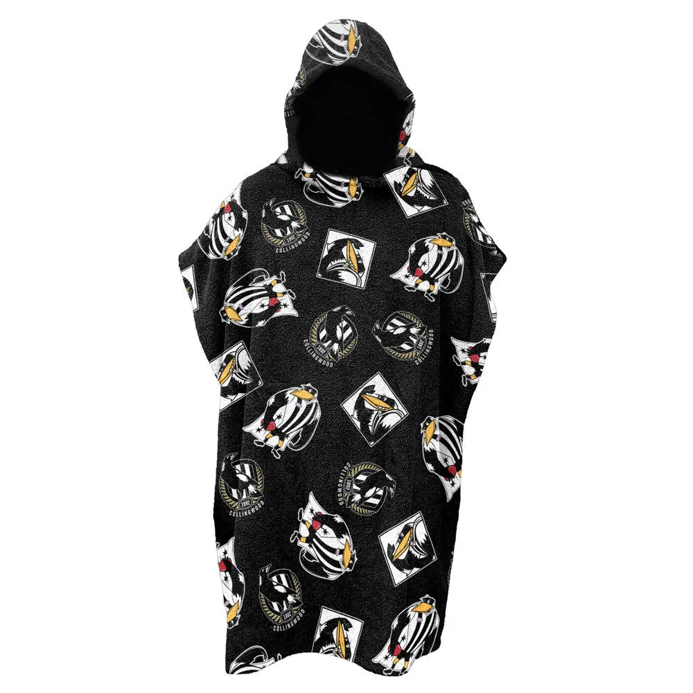 AFL Youth Hooded Beach Towel - Collingwood Magpies