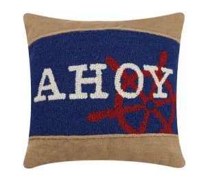 Ahoy Burlap Hook Pillow