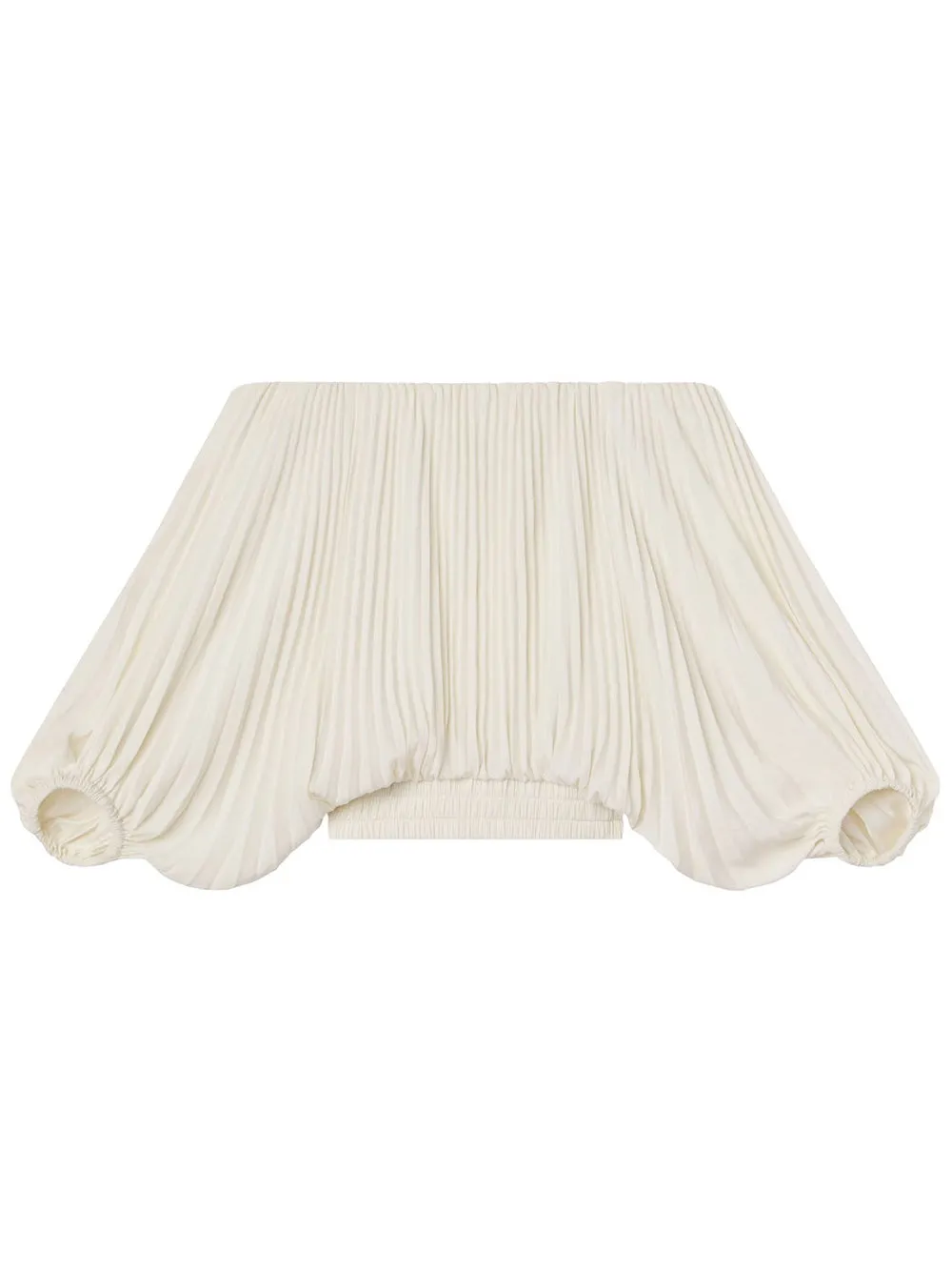 A.L.C. Sienna Satin Pleated Top in Whisper White