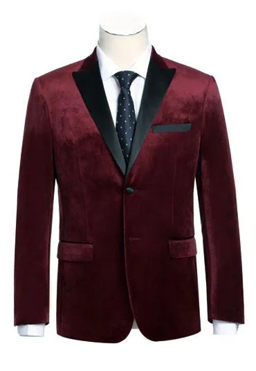 Alessandro Vitello by Renoir Red Slim Fit Stretch Tuxedo Blazer 290-8