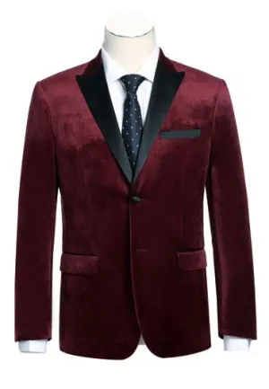 Alessandro Vitello by Renoir Red Slim Fit Stretch Tuxedo Blazer 290-8
