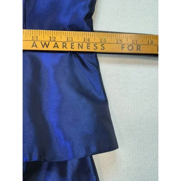 Alfred Angelo Peplum Evening Blouse &amp; Skirt Set Size 4 Midnight Royal Blue Belte