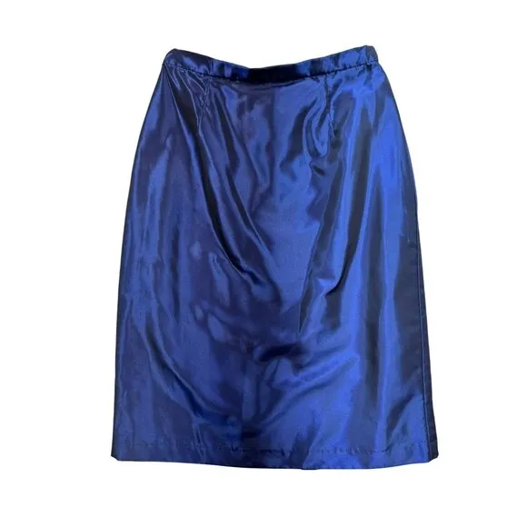 Alfred Angelo Peplum Evening Blouse &amp; Skirt Set Size 4 Midnight Royal Blue Belte