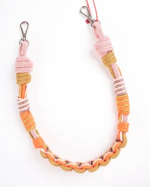 alice bag strap - gold & oranges mix