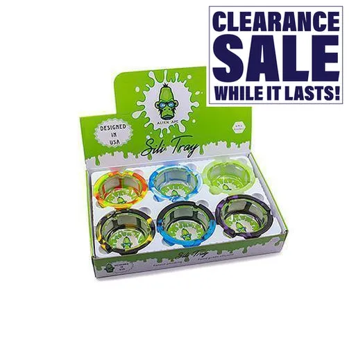 Alien Ape Glass Ashtray W/Silicone Sleeve - (6 Count Display)