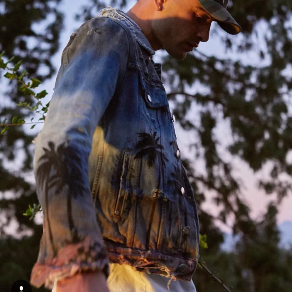 American Coconut Tree Distressed Jacket