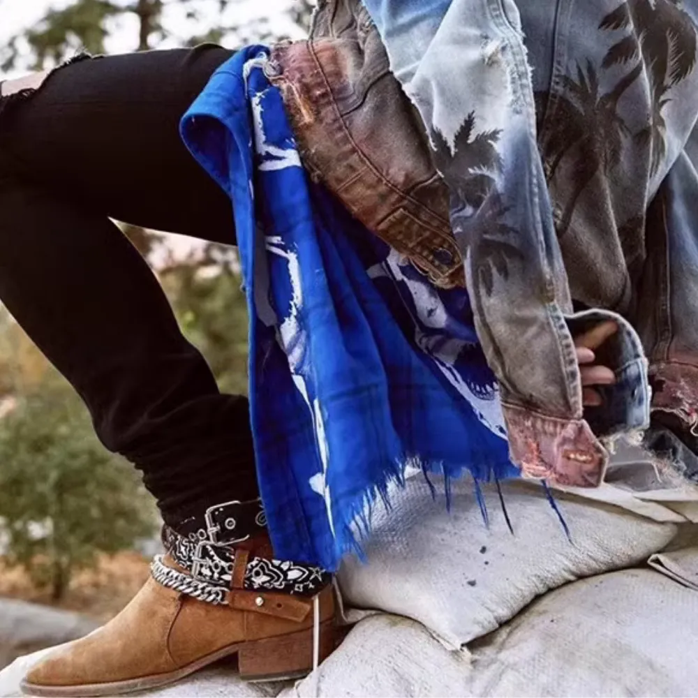 American Coconut Tree Distressed Jacket