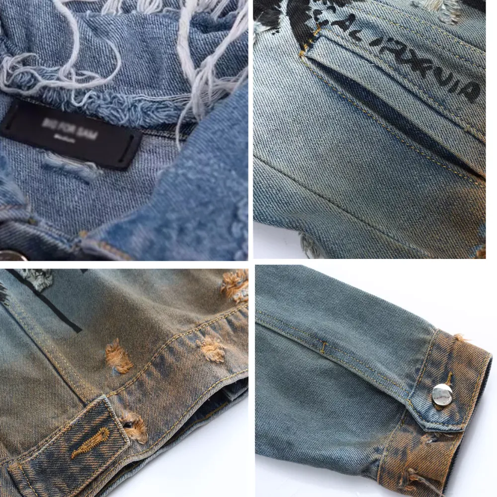 American Coconut Tree Distressed Jacket
