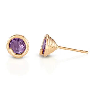 Amethyst Scroll Earring