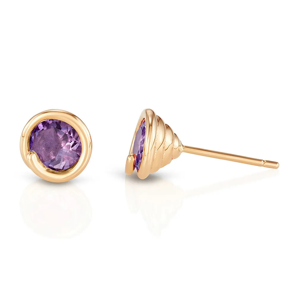 Amethyst Scroll Earring