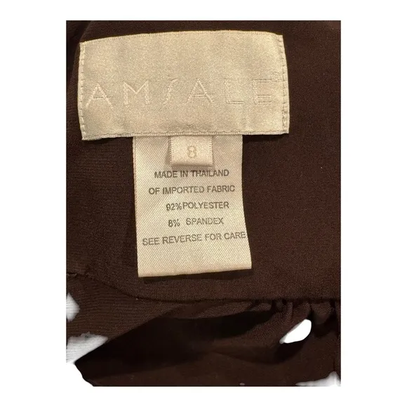 Amsale Brown Maxi Dress Ruffle Halter Evening Party Gown Size 8